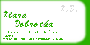 klara dobrotka business card